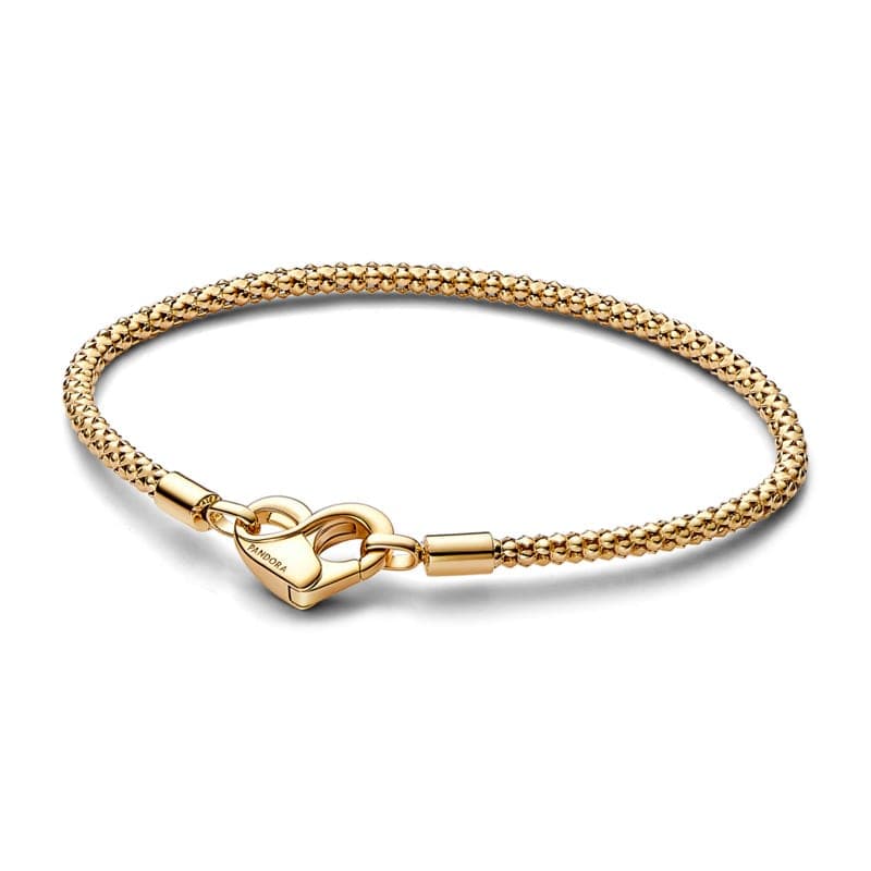 Pandora Gold Studded Chain Bracelet with Heart Clasp 562731C00 562731 — Foto 1 von 1