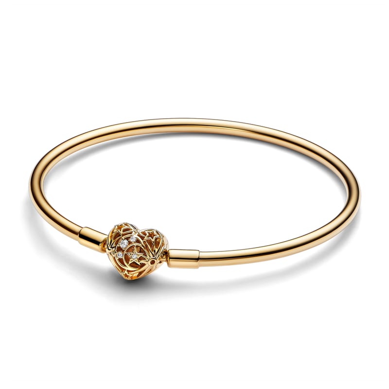 Celestial Heart Clasp Bangles Gold Plated