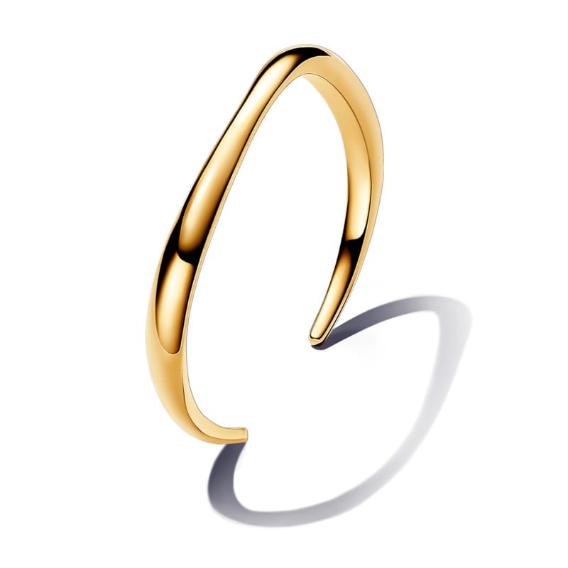 Gold Organically Shaped Open Bangle