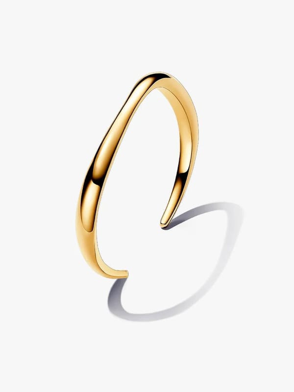 Gold Organically Shaped Open Bangle
