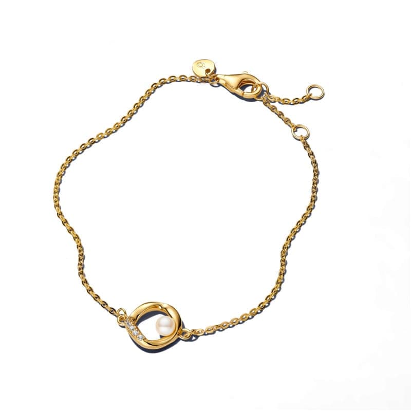 Pandora Organically Shaped Pavé Circle & Treated Freshwater Cultured Pearl Bracelet 563830C01 563830 — Foto 1 von 1