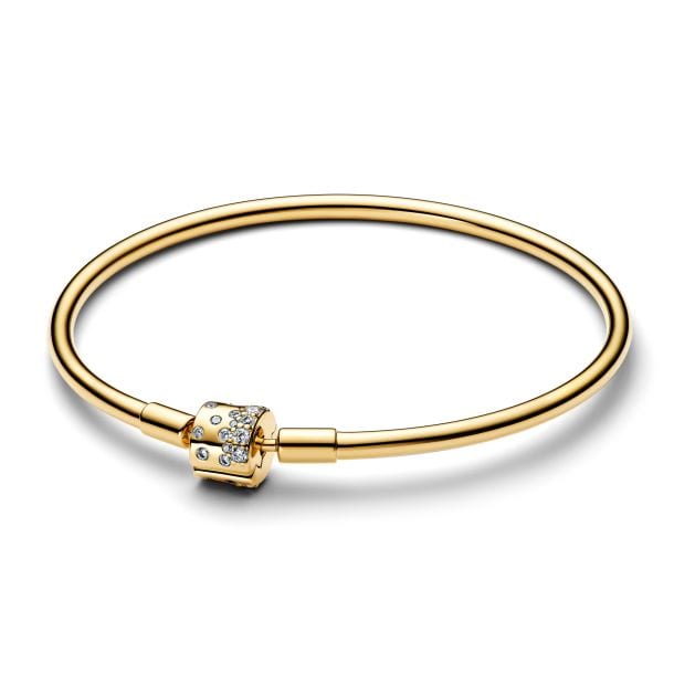 Sparkling Barrel Clasp Bangle