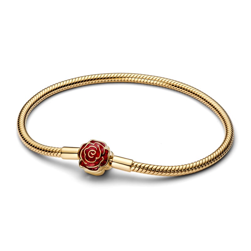 Disney Beauty and the Beast Enchanted Rose Snake Chain Bracelet