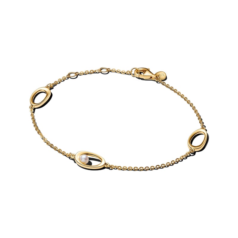 Organically Shaped Oval & Treated Freshwater Cultured Pearl Bracelet