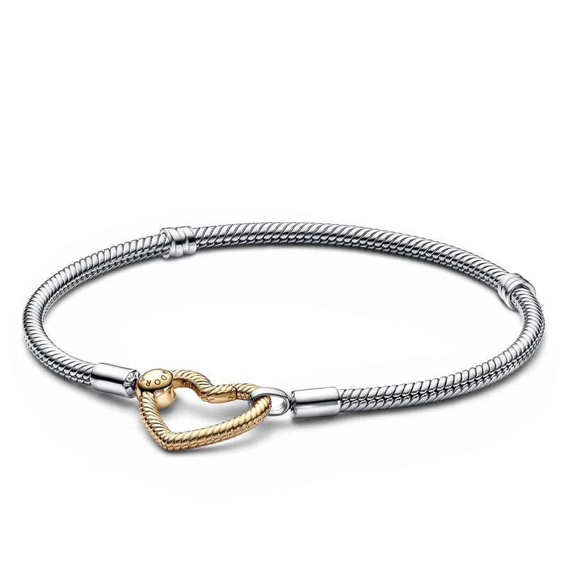 Pandora Moments Heart Closure Snake Chain Bracelet