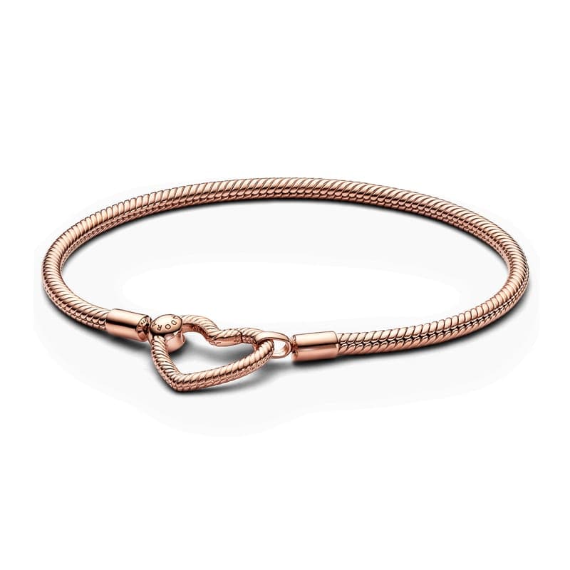 Pandora Moments Heart Closure Snake Chain Bracelet 582257C00 582257 — Foto 1 von 1