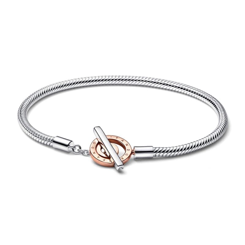 Pandora Signature Two-tone Logo T-Bar Snake Chain Bracelet 582309C00 582309 — foto 1 de 1