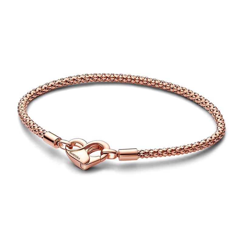Rose Studded Chain Bracelet with Heart Clasp