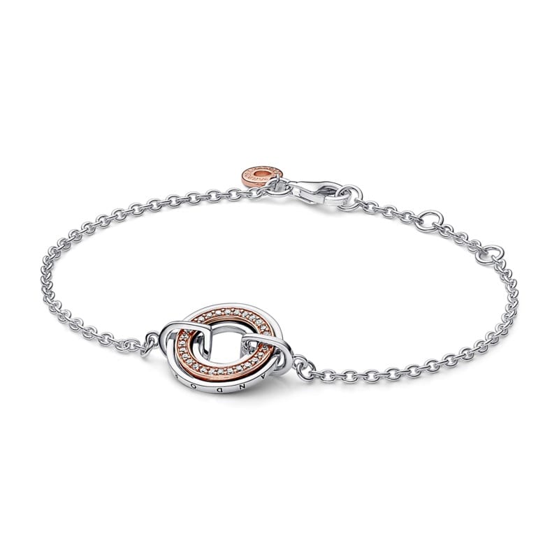 Pandora Signature Two-tone Logo & Pavé Chain Bracelet