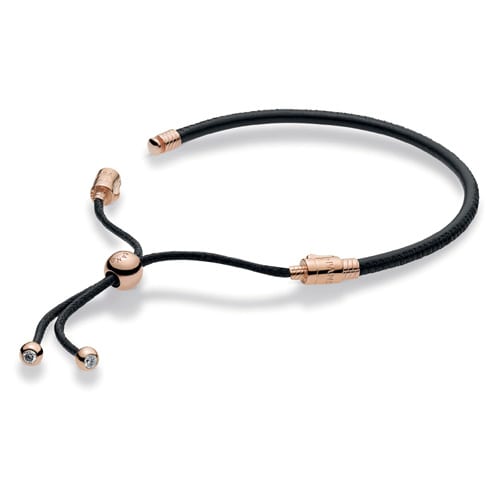 Black Leather Sliding Bracelet
