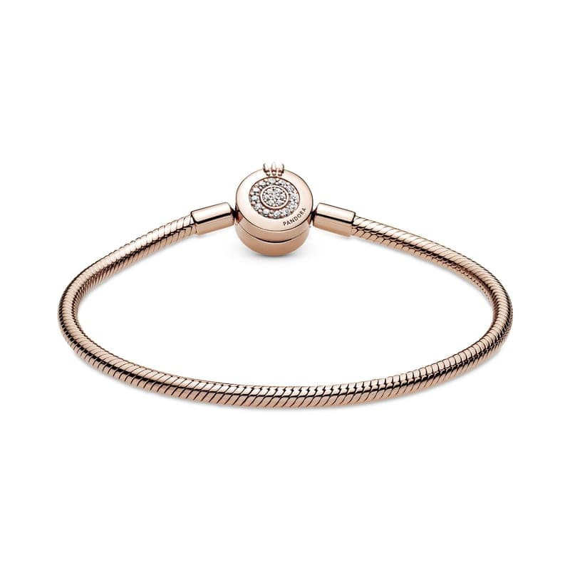 Pandora Rose Moments Sparkling Crown O Snake Chain Bracelet 589046C01 589046C0116 — Foto 1 von 2