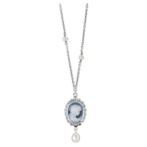 Cameo Necklace with Pearl Drop