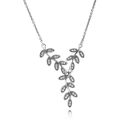 Pandora Sparkling Leaves Necklace with Zirconia 590414C 590414 — Foto 1 von 1