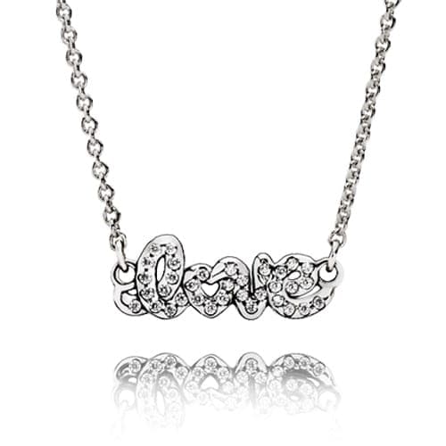 Pandora Signature of Love Necklace with Silver Chain 590415CZ 590415 — Foto 1 von 1