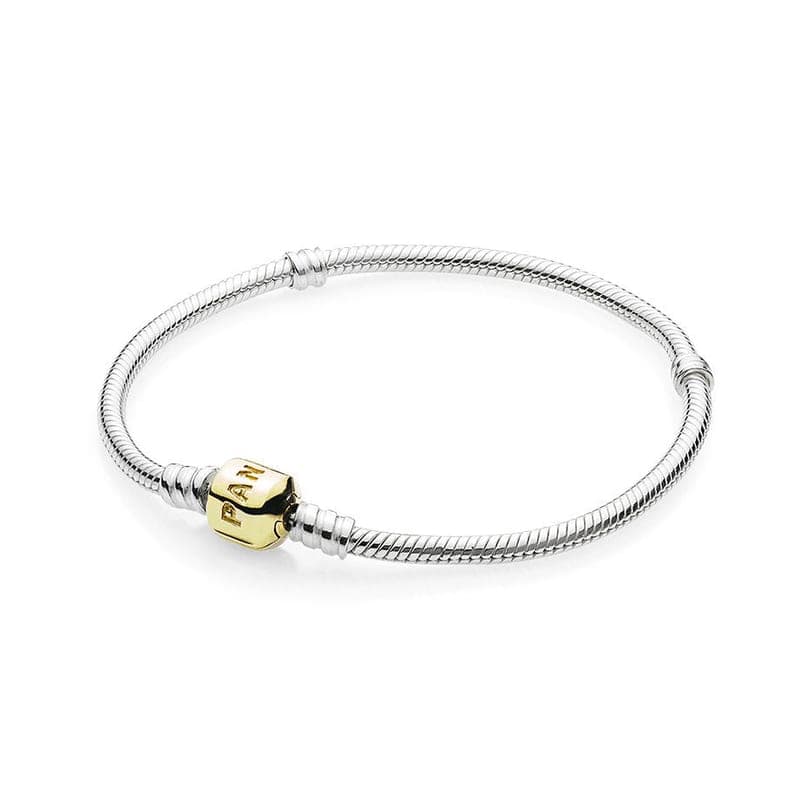 Pandora 14K Gold Snap Clasp and Sterling Silver Bracelet 590702HG67INCHES17CM 590702 — photo 1 of 1