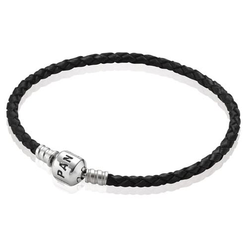 Single Black Leather Bracelet