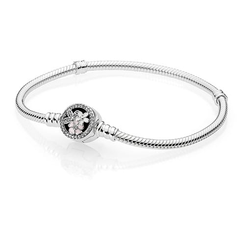Pandora Silver Bracelet with Poetic Blooms Clasp