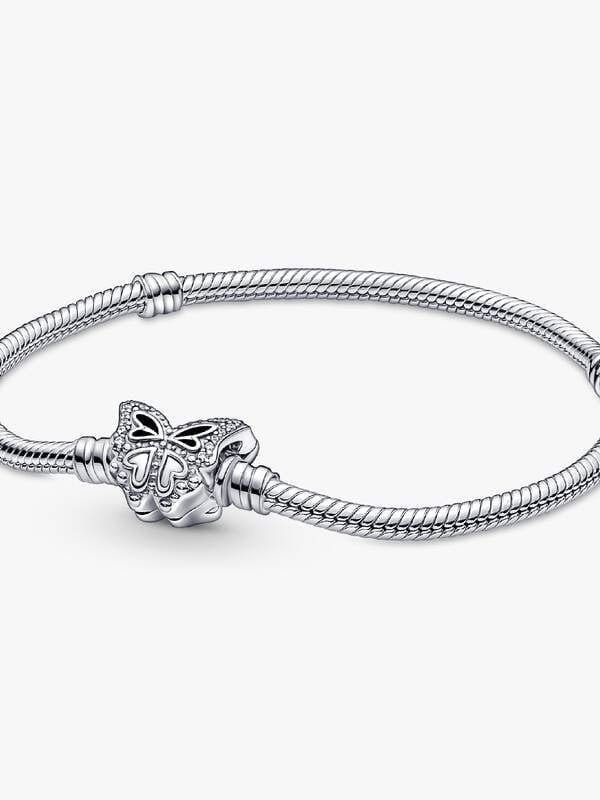 Butterfly Clasp Snake Chain Bracelet