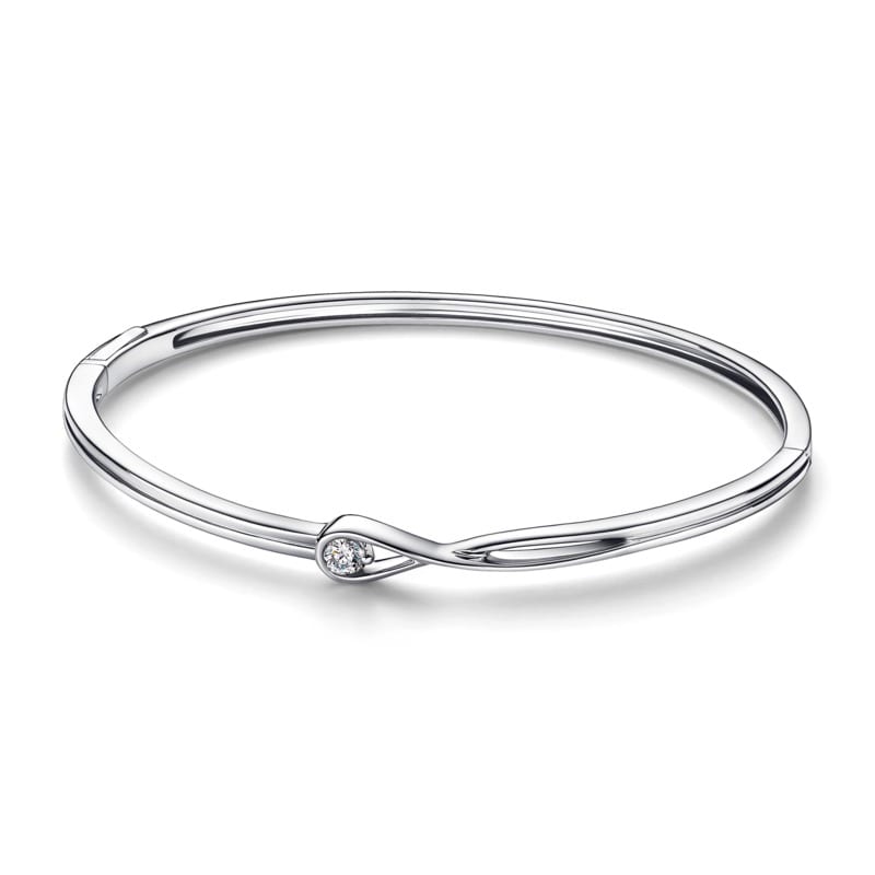 Pandora Infinite Sterling Silver Lab-grown Diamond Bangle