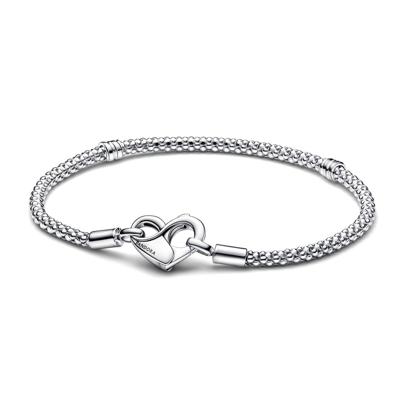 Pandora Studded Chain Bracelet with Heart Clasp