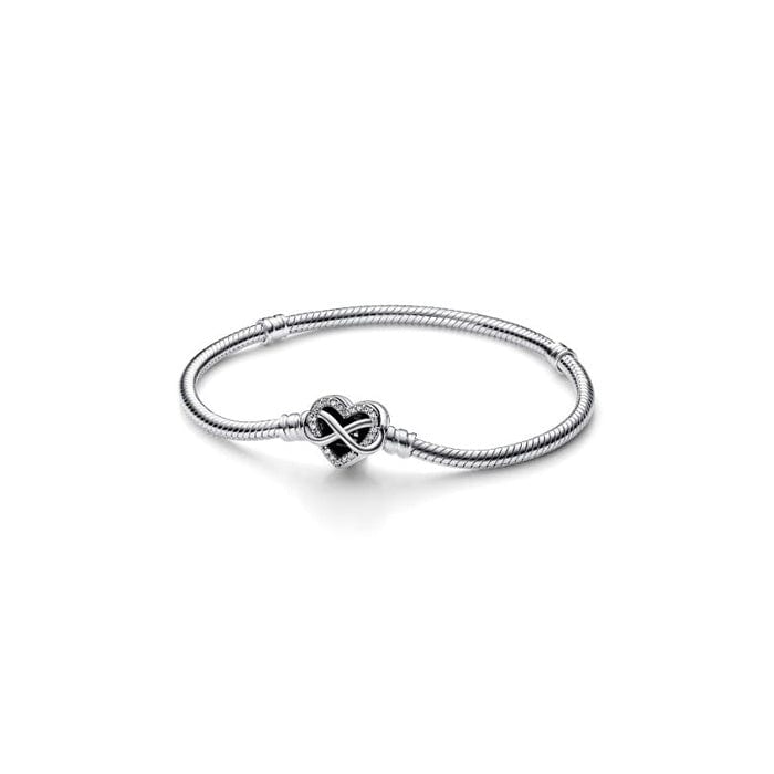 Pandora Moments Sparkling Infinity Heart Clasp Snake Chain Bracelet