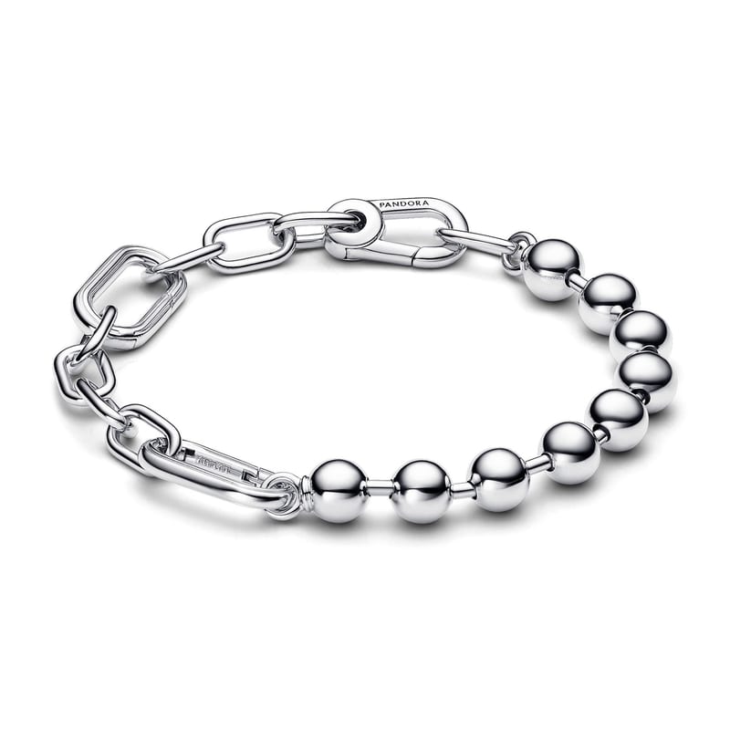 Metal Bead & Link Chain Bracelet