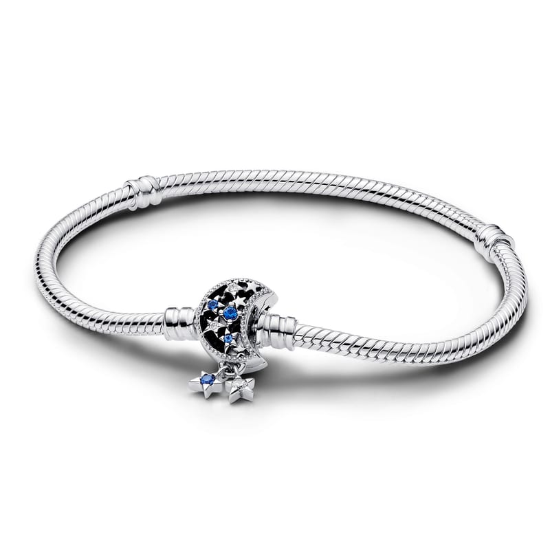 Sparkling Moon Clasp Snake Chain Bracelet