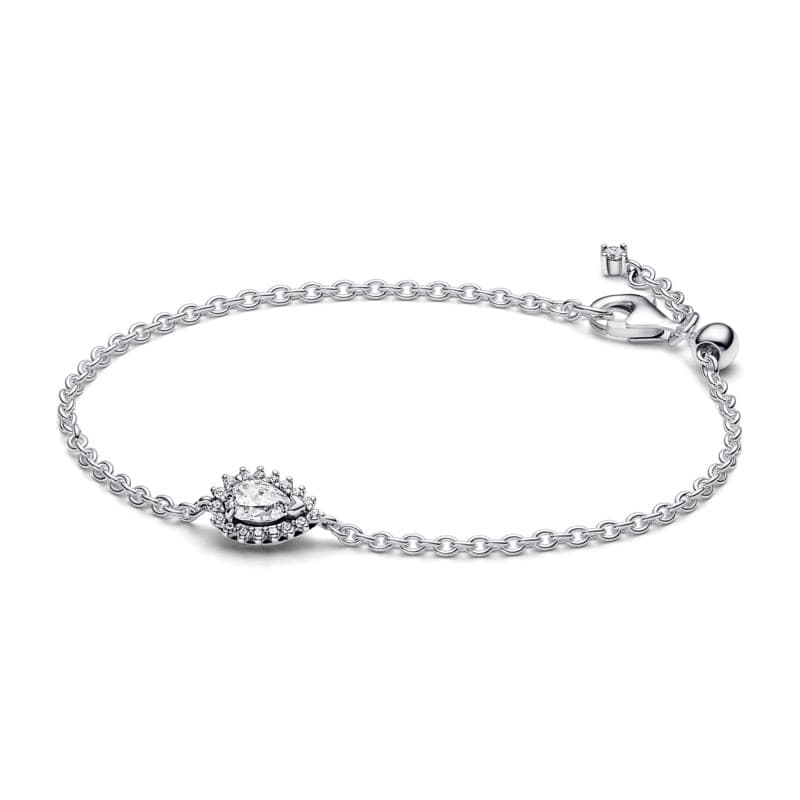 Pandora Sparkling Pear Halo Chain Bracelet 593001C01 593001 — Foto 1 von 1
