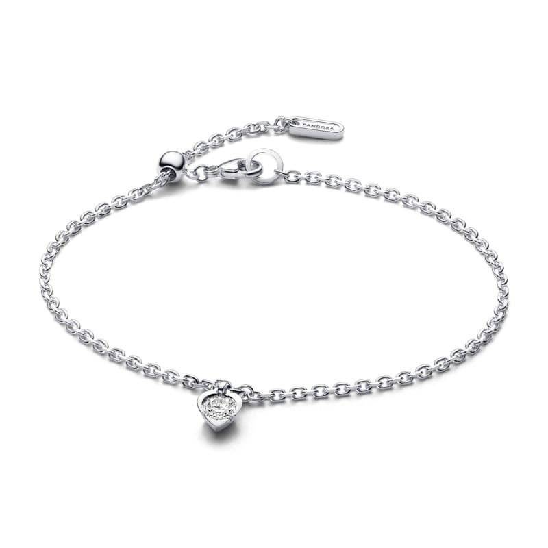 Pandora Talisman Lab-grown Diamond Heart Chain Bracelet 0.25 carat tw Sterling Silver