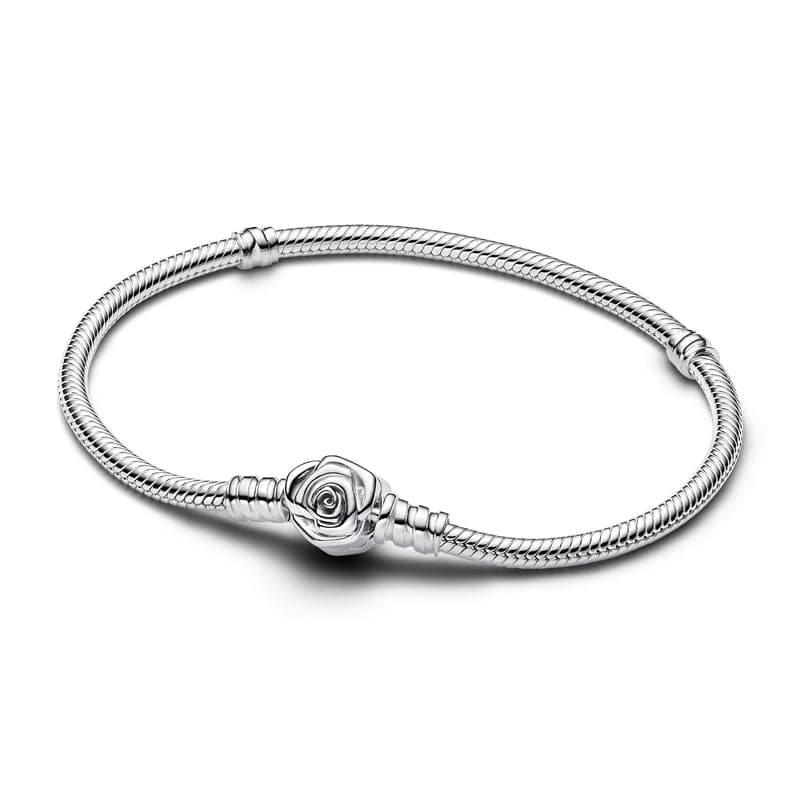 Pandora Moments Rose in Bloom Clasp Snake Chain Bracelet 593211C00 593211 — Foto 1 von 1