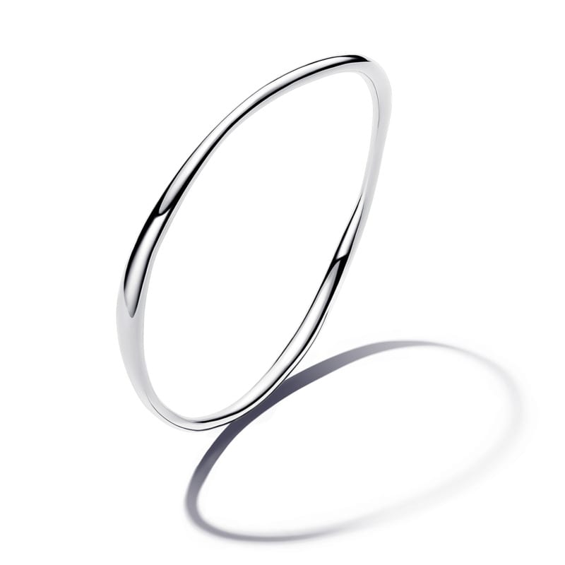 Silver Organically Shaped Bangle
