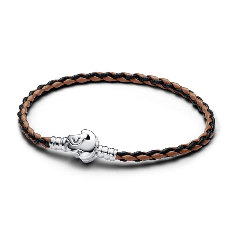 Pandora Disney The Lion King Clasp Braided Leather Bracelet 593361C01 593361 — foto 1 di 1