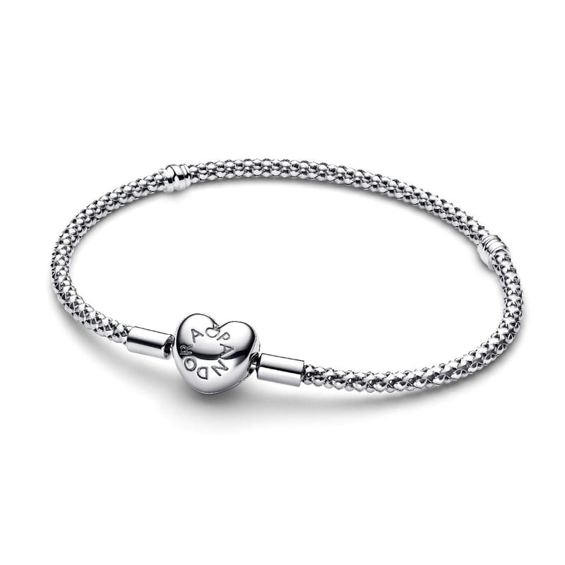 Pandora Heart Clasp Studded Chain Bracelet