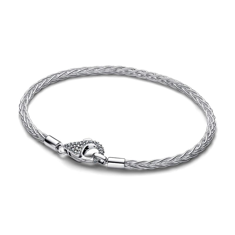 Pandora Pavé Clasp Foxtail Chain Charm Bracelet 594462C01 594462C0116 — Foto 1 von 1