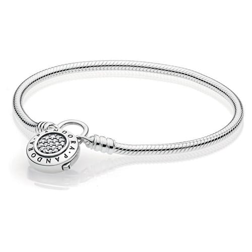 Smooth Pandora Signature Bracelet with Padlock Clasp
