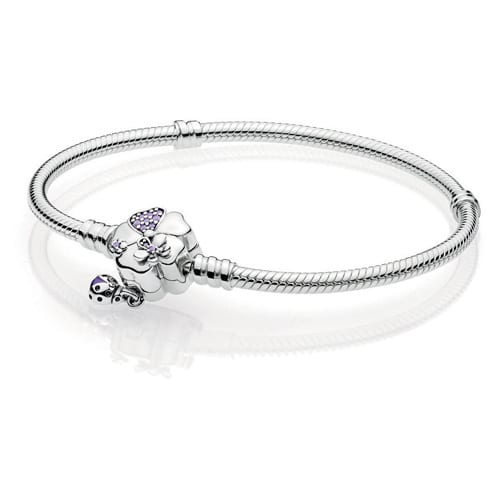 Pandora Silver Bracelet with Wildflower Meadow Clasp