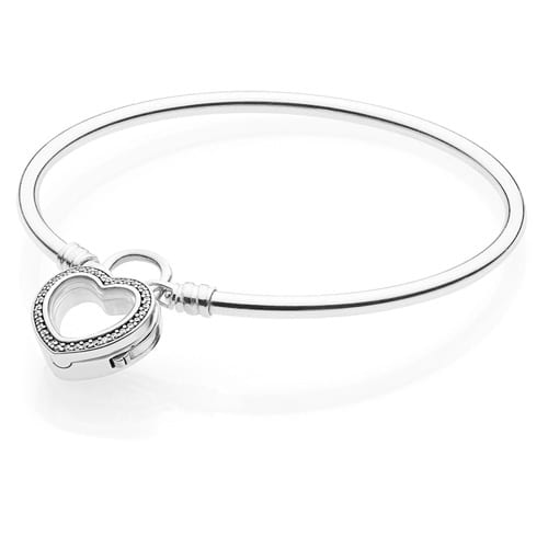 Sparkling Floating Heart Locket Bangle