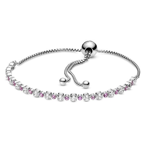 Pink & Clear Sparkle Slider Bracelet
