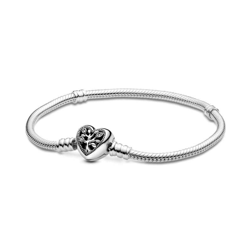 Family Heart Clasp Snake Chain Bracelet