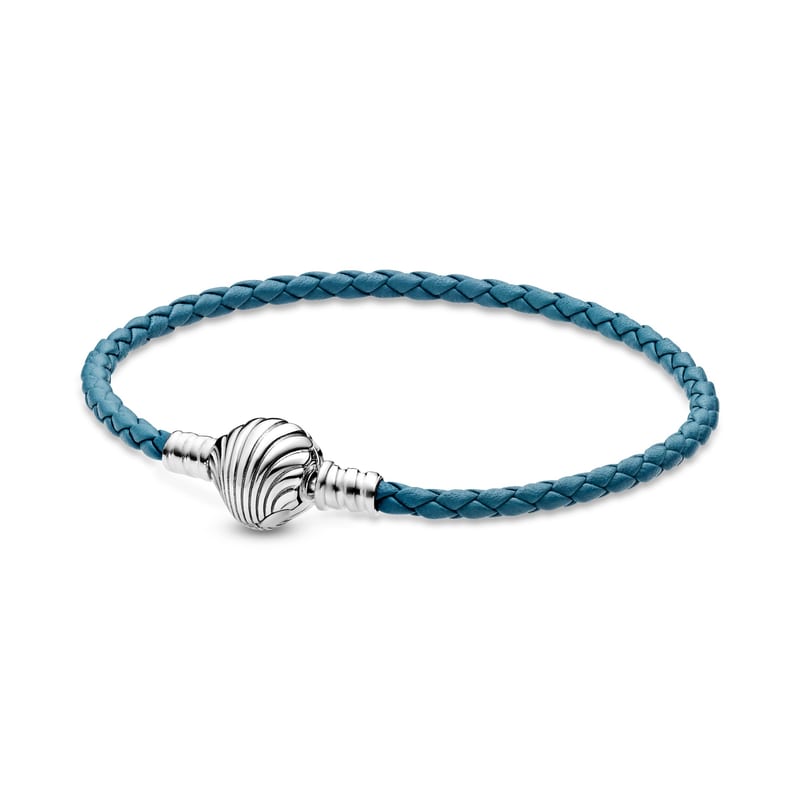 Seashell Clasp Turquoise Braided Leather Bracelet