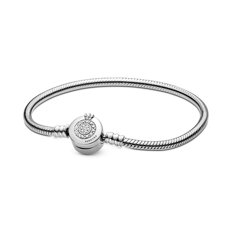 Pandora Moments Sparkling Crown O Snake Chain Bracelet 599046C01 599046 — Foto 1 von 2