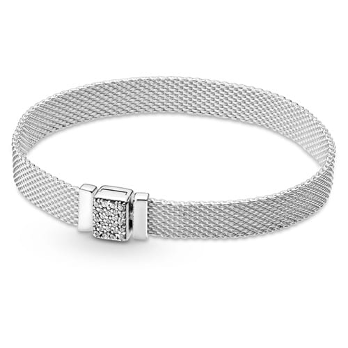Pavé Clasp Mesh Bracelet