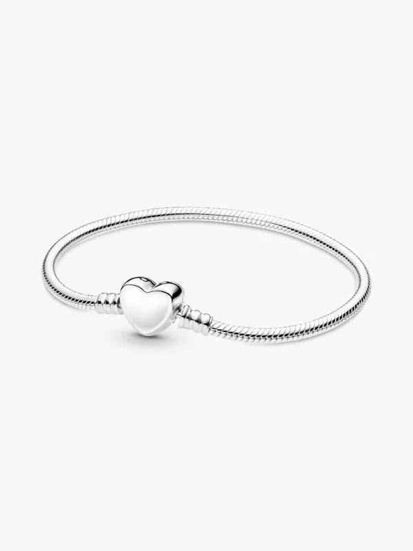 Pandora Moments Engravable Heart Clasp Snake Chain Bracelet 599206C00 599206 — Foto 1 von 1