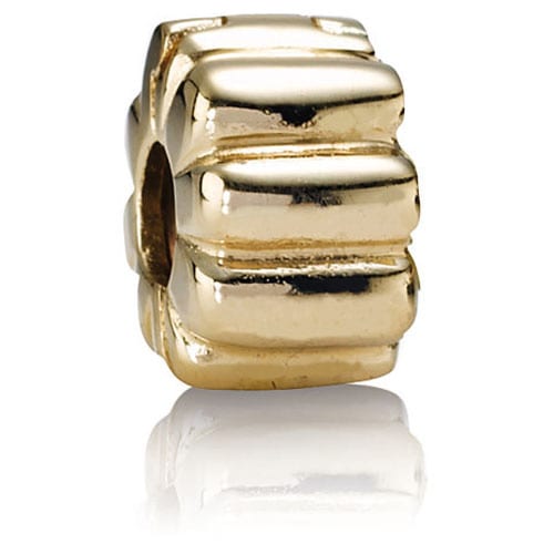 14K Gold Ribbed Clip