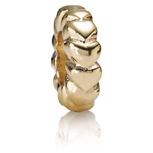 14K Gold Small Hearts Spacer