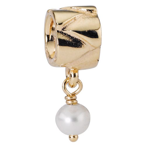 14K Gold Pearl Charm