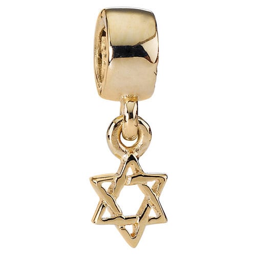 14K Gold Star of David Charm