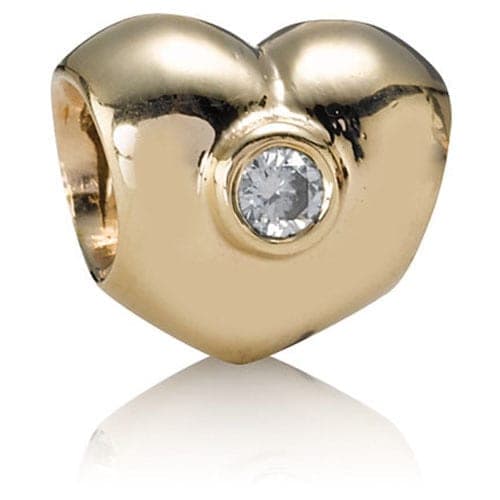 Pandora 14K Gold Heart with Diamond Charm 750294D 75294D — Foto 1 von 1