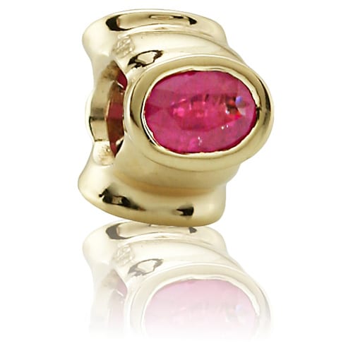 14K Gold Big Rubies Charm