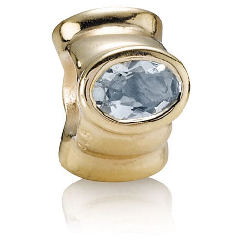14K Gold Big Aquamarines Charm
